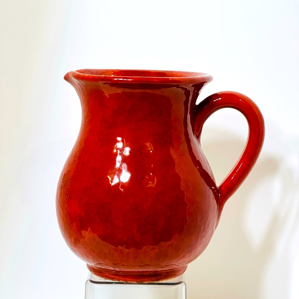 Vintage TerraCotta Italian Red Stoneware Water Pitcher Jug Made in Italy🇮🇹